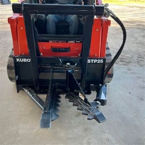 kubota skid steer with attachments on a trailer|kubota skid steer tiller attachment.